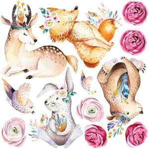 Dječje zidne samoljepljive naljepnice Ambiance Cute Forest Animals