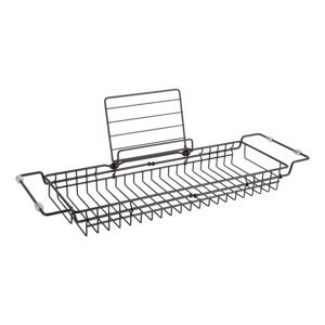 Crni metalni podesivi držač za kadu PT LIVING Tub, 61 - 86 cm