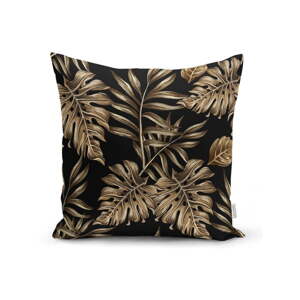 Navlaka za jastuk Minimalističke navlake za jastuke Golden Leafes s crnom BG, 45 x 45 cm
