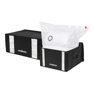 Vakuumske/ojačane tekstilne kutije za pohranu odjeće u setu 2 kom 50x65x27 cm Black Edition – Compactor