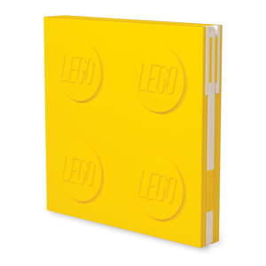 Žuta četvrtasta bilježnica s gel kemijskom olovkom LEGO®, 15,9 x 15,9 cm