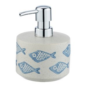 Plavo-bijeli keramički dozator za sapun Wenko Aquamarin, 475 ml