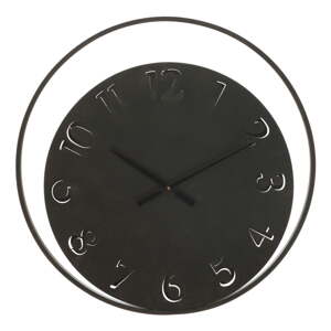 Crni zidni sat Mauro Ferretti Circle, ⌀ 60 cm
