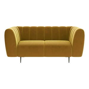 Medeno žuta baršunasta sofa Ghado Shel, 170 cm