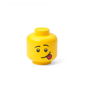 Žuta kutija za pohranu u obliku glave LEGO® Silly, 10.5 x 10.6 x 12 cm
