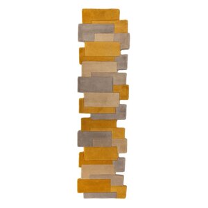 Žuto-bež vuneni tepih Flair Rugs Collage, 60 x 230 cm