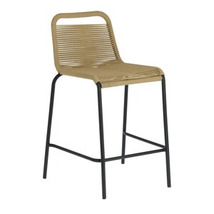 Bež barska stolica sa čeličnom konstrukcijom Kave Home Glenville, visina 62 cm