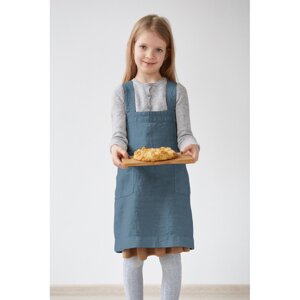 Dječja plava lanena pregača Linen Tales Pinafore, 72 x 45 cm
