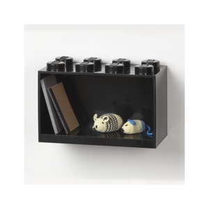 Dječja crna zidna polica LEGO® Brick 8