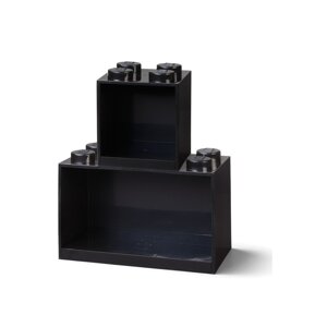 Set od 2 dječje crne zidne police LEGO® Brick