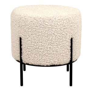 Krem tabure od bouclé tkanine Alford – House Nordic