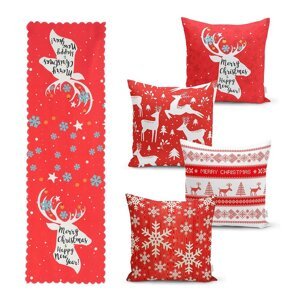Set od 4 božićne jastučnice i gazišta na stolu Minimalističke jastučnice Joy