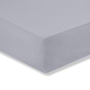 Siva plahta s gumom od pamučnog perkala 135x190 cm Cotton Percale – Bianca