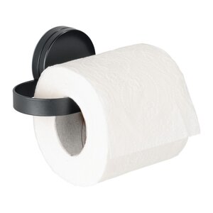 Crni držač za toalet papir Wenko Static-Loc® Pavia