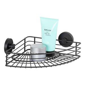Crna kutna polica za kupaonicu Wenko Vacuum-Loc® Bari