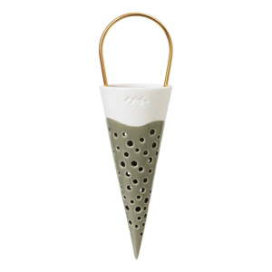 Viseća zelena keramička dekoracija Kähler Design Cone, visina 18 cm