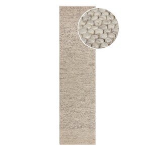 Svijetlo siva ručno rađena staza od mješavine vune 60x230 cm Minerals – Flair Rugs