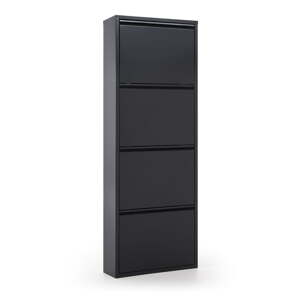 Antracitni metalni cipelar s 4 preklopne ladice Kave Home Rox