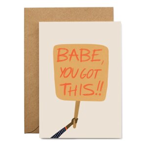 Kartica od recikliranog papira s omotnicom Printintin You got this, babe!, A6 format