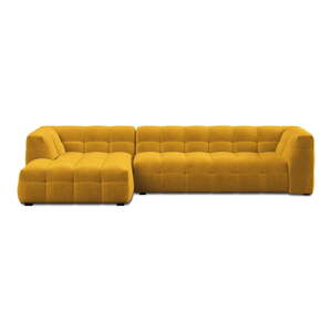 Žuta baršunasta kutna garnitura Windsor & Co Sofas Vesta, lijevi kut
