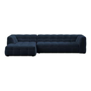 Plava baršunasta kutna garnitura Windsor & Co Sofas Vesta, lijevi kut