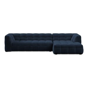 Plava baršunasta kutna garnitura Windsor & Co Sofas Vesta, desni kut