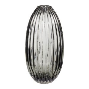 Siva staklena vaza Hübsch Smoked, visina 30 cm
