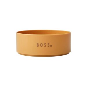 Senf žuta dječja zdjelica Design Letters Mini Boss, ø 11 cm