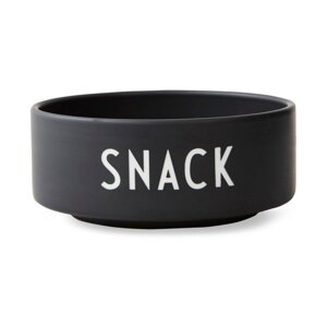 Crna porculanska zdjela Design Letters Snack, ø 12 cm
