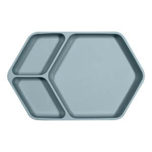 Plavi silikonski dječji tanjur 16x25 cm – Kindsgut