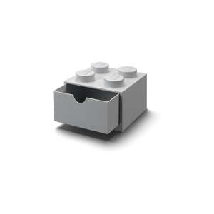 Siva kutija s ladicom LEGO® Brick, 15,8 x 11,3 cm