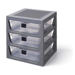 Sivi organizator s 3 ladice za odlaganje LEGO®