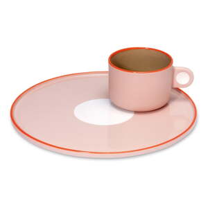 Set ružičaste šalice i tanjurića Remember Greta, 250 ml
