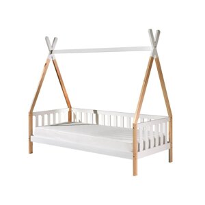Bijeli dječji krevetić s ogradom Vipack Tipi, 90 x 200 cm