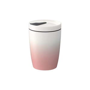 Ružičasto-bijela putna porculanska   šalica Villeroy & Boch Like To Go, 290 ml