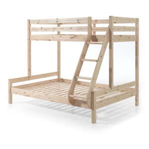 Dječji krevet na kat od borovine 140x200/90x200 cm u prirodnoj boji Pino - Vipack