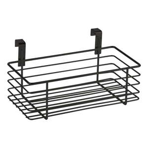 Crna viseća metalna košara za vrata Wenko Slim, 24 x 15 cm