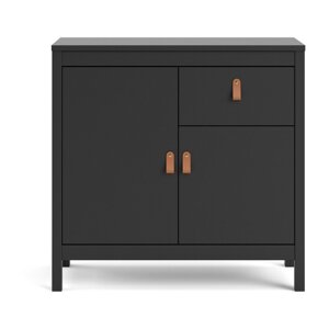 Crna niska komoda 82x80 cm Madrid – Tvilum