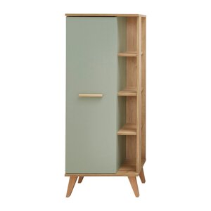 Zeleni visoki kupaonski ormarić u dekoru hrasta 51x128 cm Set 963 - Pelipal