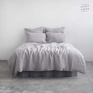 Svijetlo siva lanena posteljina za krevet za jednu osobu 140x200 cm Light Grey – Linen Tales
