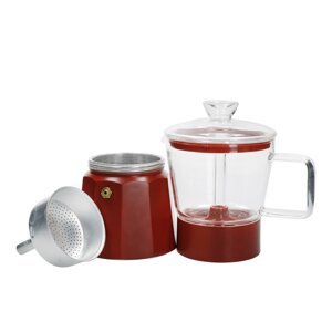 Crveni mocha čajnik od nehrđajućeg čelika 0,29 l La Cafetiere Verona - Kitchen Craft