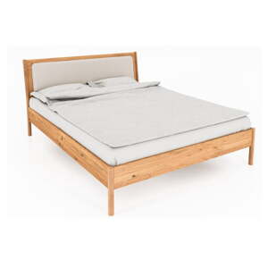Bračni krevet od hrastovine s tapeciranim uzglavljem 180x200 cm Pola - The Beds