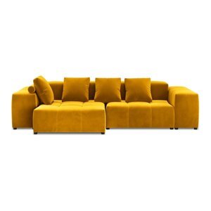 Žuta baršunasta kutna garnitura (varijabilna) Rome Velvet - Cosmopolitan Design