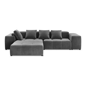 Kutna garnitura od sivog baršuna (varijabilna) Rome Velvet - Cosmopolitan Design