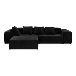 Kutna garnitura od crnog baršuna (varijabilna) Rome Velvet - Cosmopolitan Design