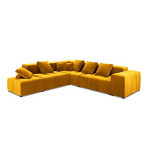 Žuta baršunasta kutna garnitura (varijabilna) Rome Velvet - Cosmopolitan Design