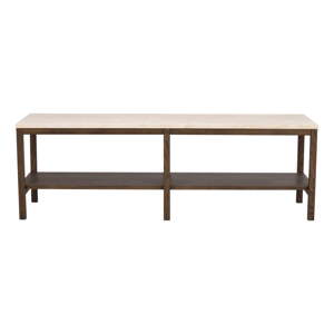 Smeđe-bež konzolni stol s kamenom pločom 140x40 cm Orwel - Rowico