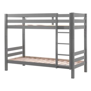 Sivi dječji krevet na kat 90x200 cm PINO – Vipack