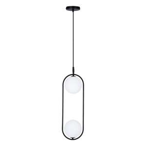 Crna visilica sa staklenim sjenilom 18,5x15 cm Cordel - Candellux Lighting