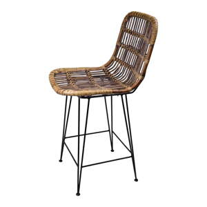 Smeđi barski stolac od ratana 106 cm - Ego Dekor